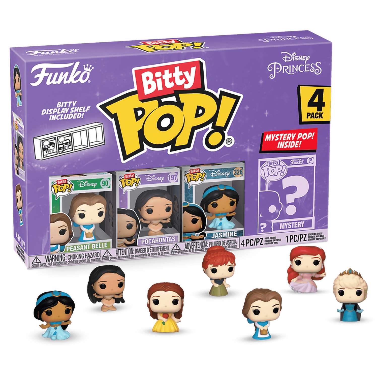 картинка Фигурка Funko Bitty POP! Disney Princess S2 Belle+Pocahontas+Jasmine+Mystery (1 of 4) 4PK 73028 магазин Одежда+ являющийся официальным дистрибьютором в России 