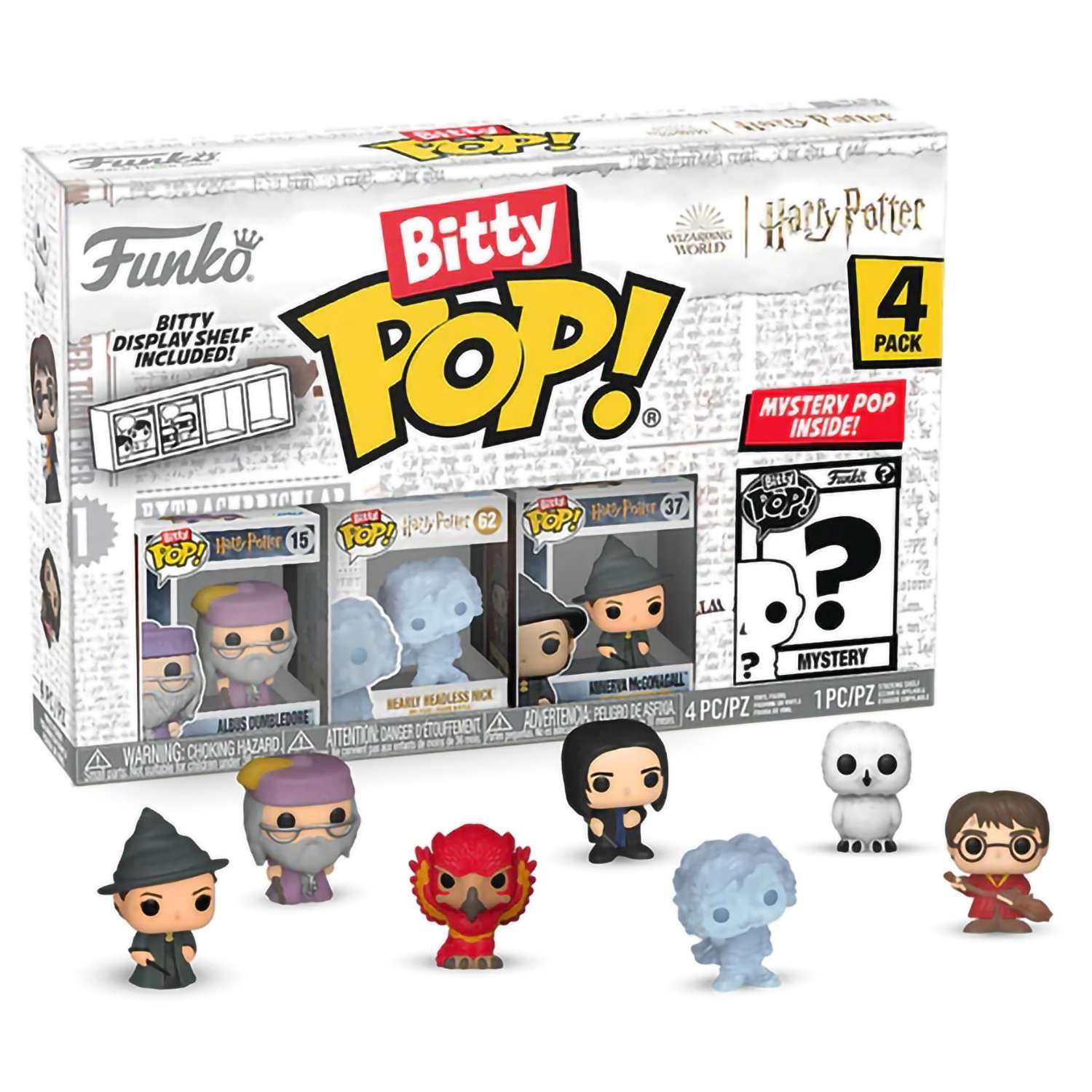 картинка Фигурка Funko Bitty POP! Harry Potter S3 Dumbledore+HeadlessNick+McGonagal+Mystery(1 of 4) 4PK 71317 магазин Одежда+ являющийся официальным дистрибьютором в России 